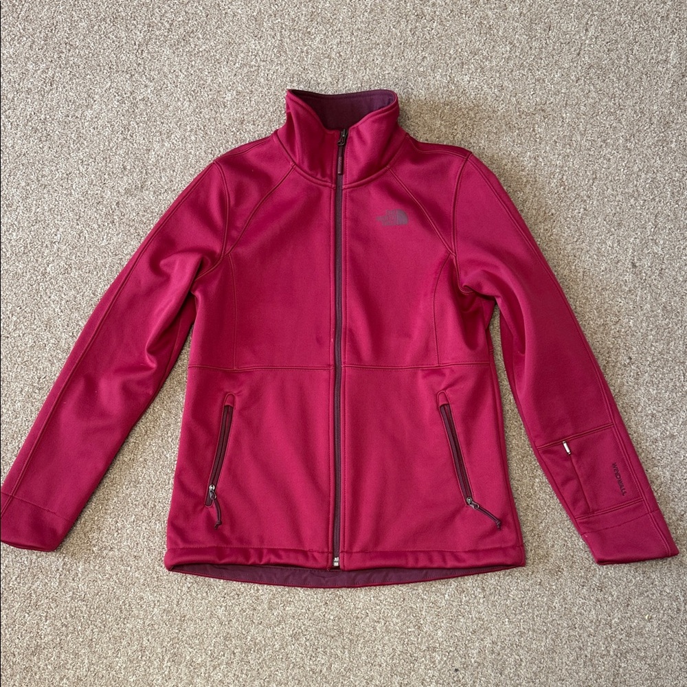 Red The North Face Woman’s Windwall Full-Zip Jacket